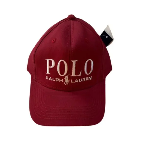 NWT Polo Ralph Lauren Maroon Classic Cotton Baseball Cap Logo Embroidered - Picture 2 of 4